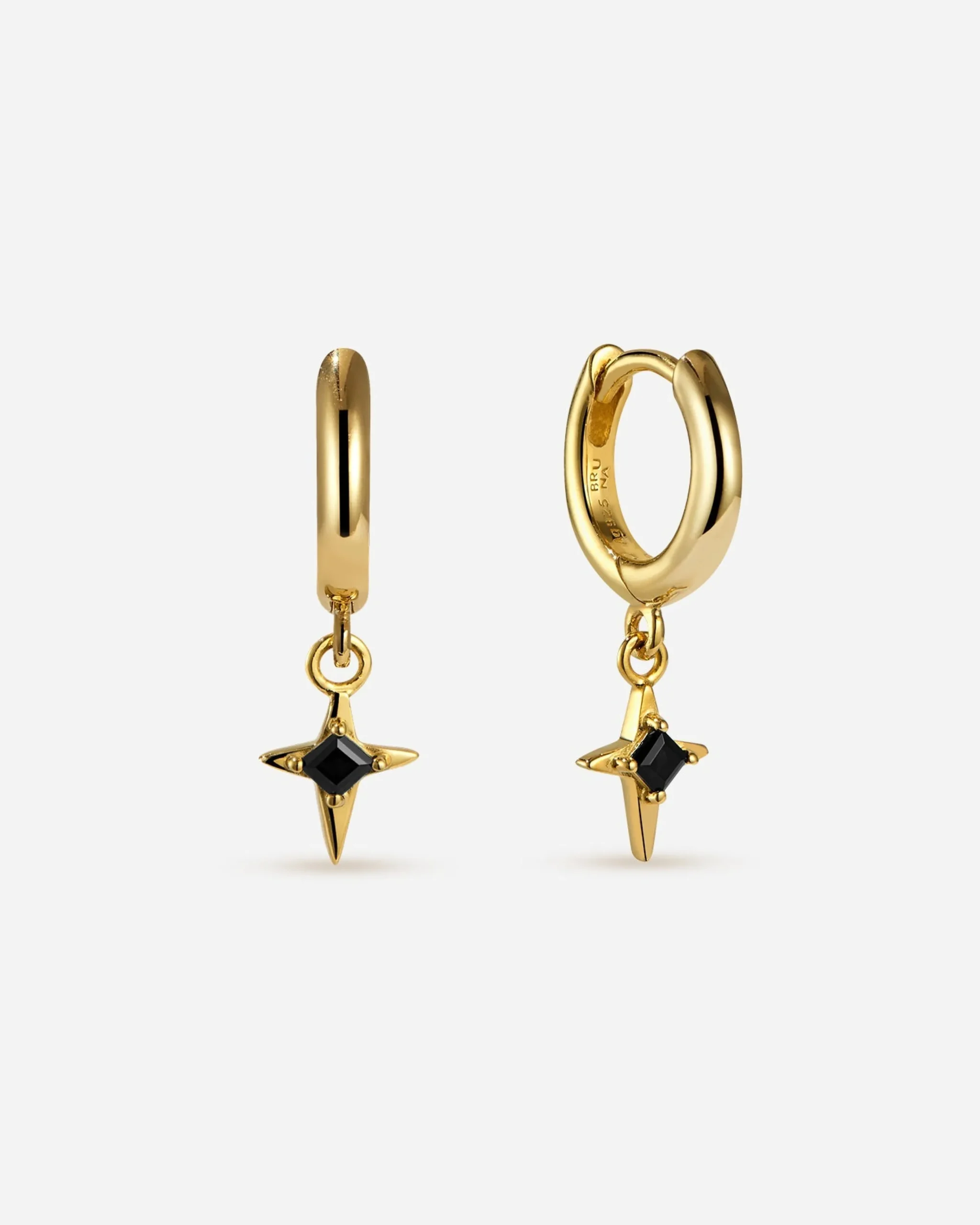 aurore_onyx_mini_hoops_0.webp BRUNA The Label Aurore Onyx Mini Hoops^ Ohrringe Mit Anhänger | Creolen