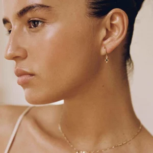 BRUNA The Label Aurore Onyx Mini Hoops^ Ohrringe Mit Anhänger | Creolen