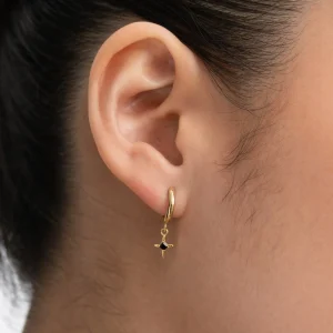 BRUNA The Label Aurore Onyx Mini Hoops^ Ohrringe Mit Anhänger | Creolen