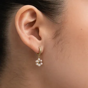 BRUNA The Label Gironde Onyx Mini Hoops^ Ohrringe Mit Anhänger | Creolen