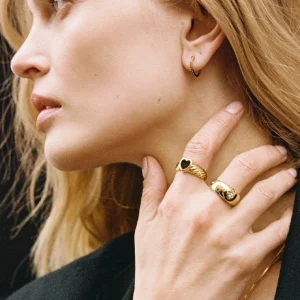 BRUNA The Label Lumière Onyx Hoops^ Creolen