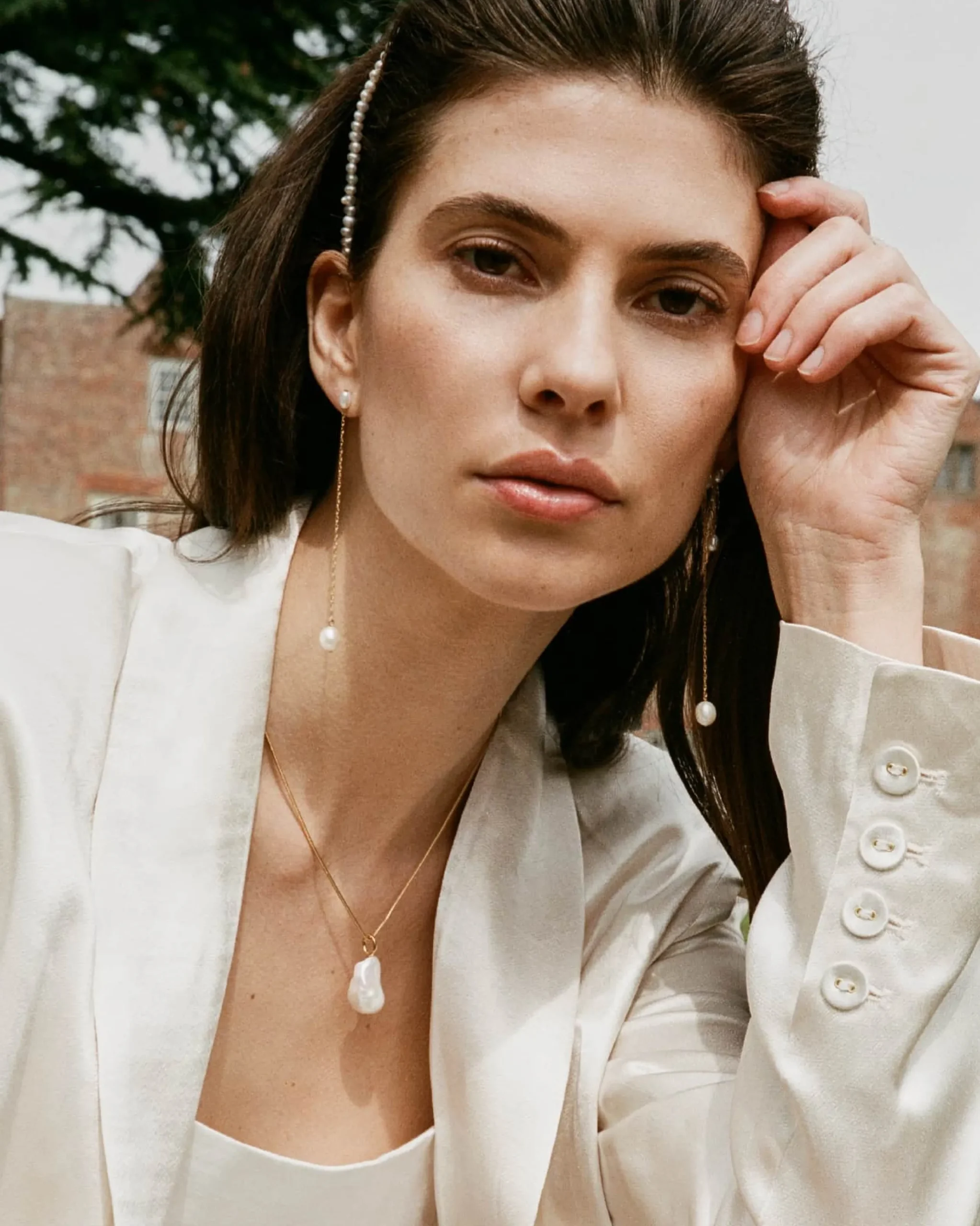 paloma_long_earrings_2.webp BRUNA The Label Paloma Long Earrings^ Drop | Perlen