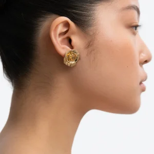 BRUNA The Label Rose Large Earrings^ Studs