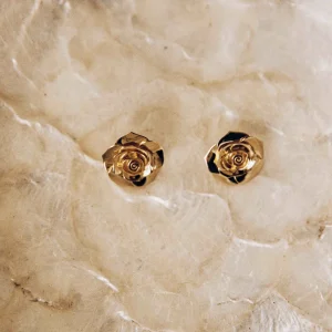 BRUNA The Label Rose Large Earrings^ Studs