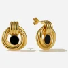 BRUNA The Label Tuscany Loop Onyx Earrings^ Studs